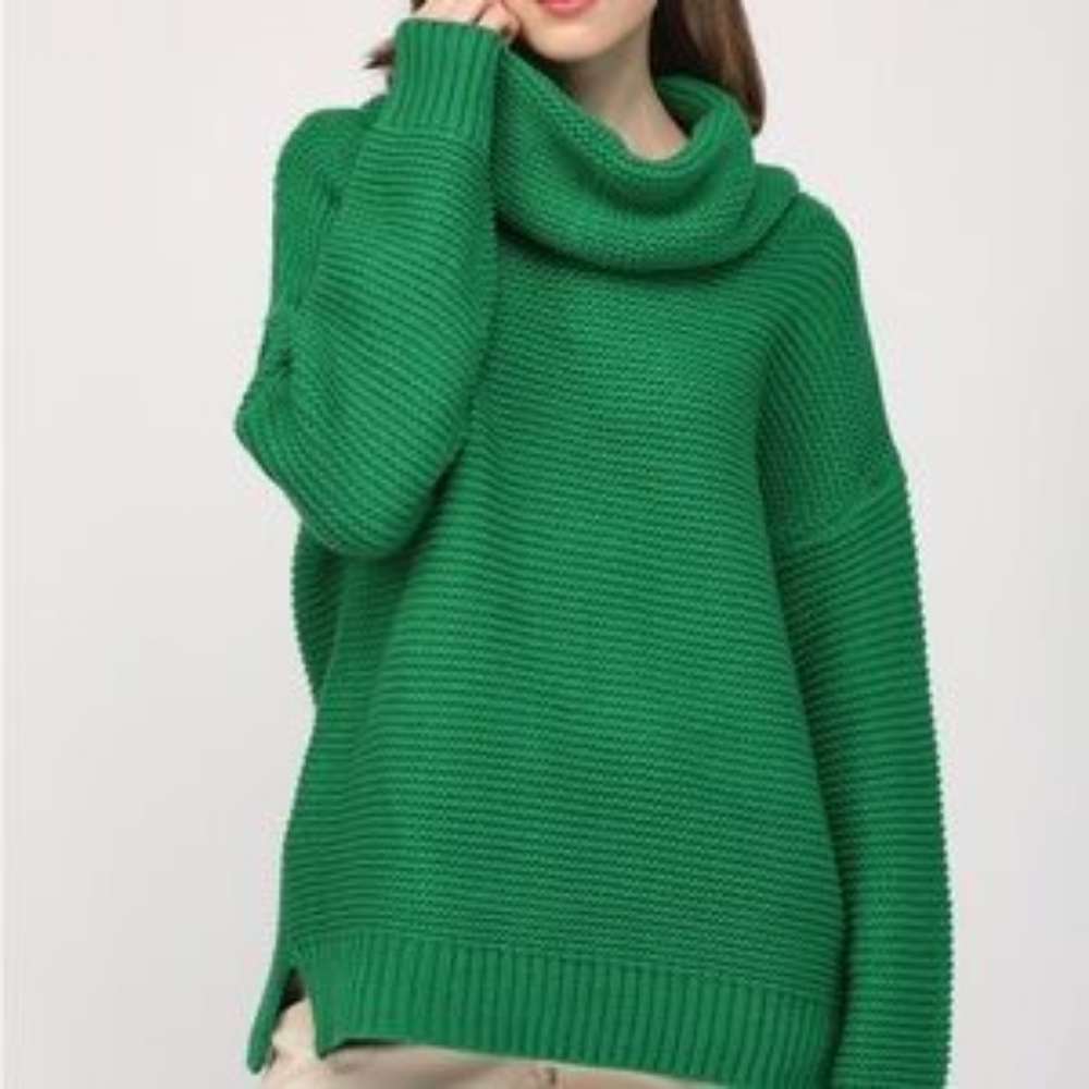 Fate Emerald Green Cowl Neck Sweater